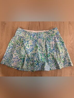 Lilly Pulitzer Alia Skort UPF Hydra Blue Dandy Lions Skirt Short Luxletic Small